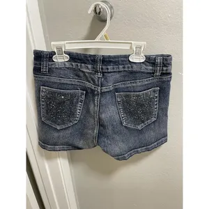 Y2k Sensation brand dark wash denim shorts Sz 9/10 thumbnail 2