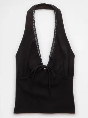 AE Tie Front Halter Crop Top thumbnail 5