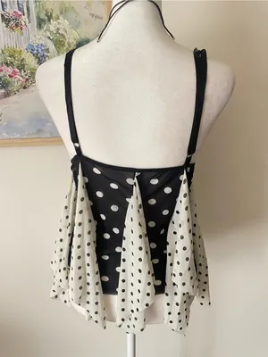 Victoria’s Secret Sexy Little Things Y2K Mesh Polka Dot Lace Babydoll Tank Top thumbnail 6