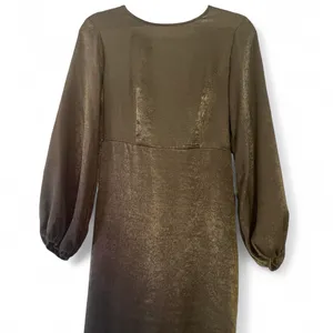Olive Green Satin-Effect Backless Tie Maxi Dress – Long Sleeve Mermaid Silhouette thumbnail 6