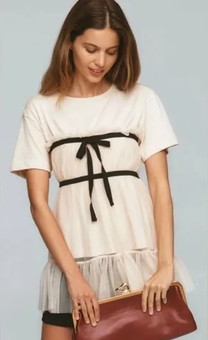 Anthropologie Tiered Bow Tulle Tee thumbnail 1