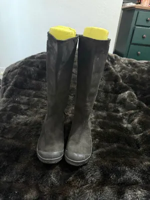 Sorel Slimboot Tall Riding Boots Womens 8.5 Waterproof Black Suede Leather thumbnail 2
