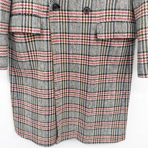 Zara Womens Plaid Wool‎ Blend Double Breasted Dark Academia Longline Coat Size M thumbnail 3