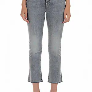 Fidelity Denim Juniper Crop Flare Stretch Jeans in Surfire Gray Raw Hem Size‎ 29 thumbnail 3