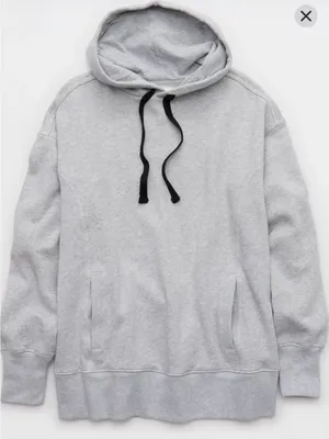 Aerie Travel Hoodie Oversized Gray Small thumbnail 4