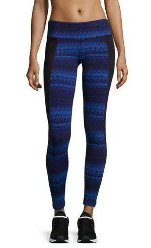 ALO Yoga Illusion 3 Tribal print leggings Arctic Royalty‎ Blue Black Pant size M thumbnail 1