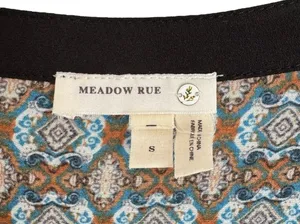 Anthropologie Meadow Rue Boho Printed Loose Flowy Top Small Long Sleeve Anthro thumbnail 2