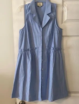 TUCKERNUCK Sleeveless Blue Button-Up Dress size M BNWOT thumbnail 1