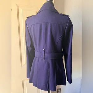 Worthington Double-Breasted Purple Pea Coat thumbnail 6