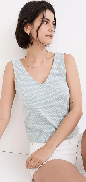 Madewell | Jacquard Peekaboo-Back Crop Tank thumbnail 1