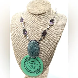 Moss Agate Necklace 16 thumbnail 3