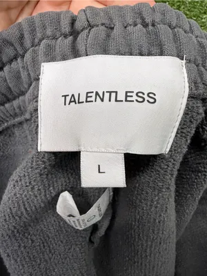 Talentless Women's Classic Heavyweight Short Grey Athleisure Cotton Drawstring L thumbnail 4