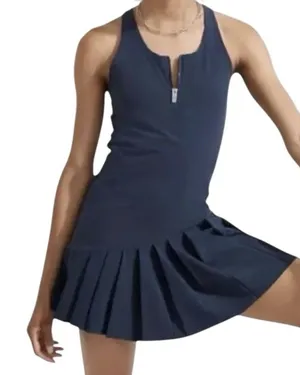 Outdoor Voices Tennis Dress Pleated Asymmetric Hem Racerback Quarter Zip XS thumbnail 1