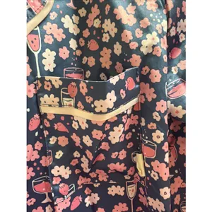 Munki Munki Women's Pajamas Sz S Satin Floral Wine Mimosa Champagne Sleep Set PJ thumbnail 3