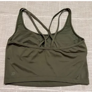 All In Motion Light Support Strappy Crop Sports Bra Top Olive Green Size M thumbnail 3