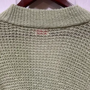 Pink Lily Light Green Button Cardigan – Oversized Small thumbnail 6