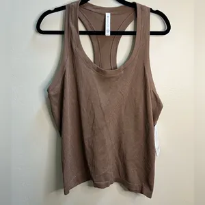 Athleta Momentum Seamless Tank Brown Metallic‎ Shimmer Racerback 466455 XL NEW thumbnail 2