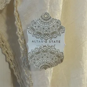 Altar’d State Cream Crochet Trim Midi Boho Festival‎ Kimono Kaftan XS Coverup thumbnail 10