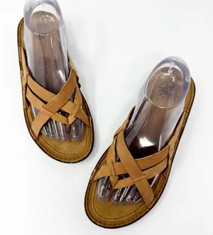 Ugg Lani Criss Cross Strap Leather Wedge Sandals Brown Size 8 thumbnail 1