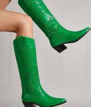 Green Cowboy Boots Size 6 thumbnail 1