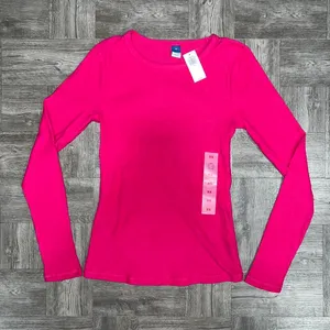 Old Navy NEW Pink Ribbed Long Sleeve Shirt Size XS thumbnail 1