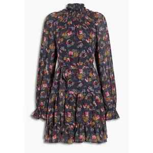 Cinq à‎ Sept Daija Belted Tiered Floral Print Chiffon Mini Dress thumbnail 3