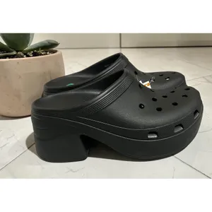 Crocs Siren Clog‎ Women Black Platform Block Heel Mule Sandals Size 12 thumbnail 4