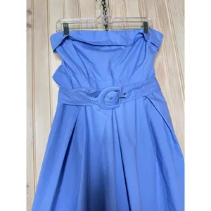 Lulus Trendsetting Choice Periwinkle Strapless Midi Dress Pockets Holiday Medium thumbnail 6