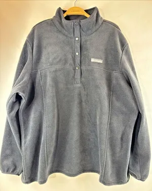 Columbia Women's Fleece Pullover Sweater Size 2X Solid Black Soft Comfy & Warm thumbnail 1