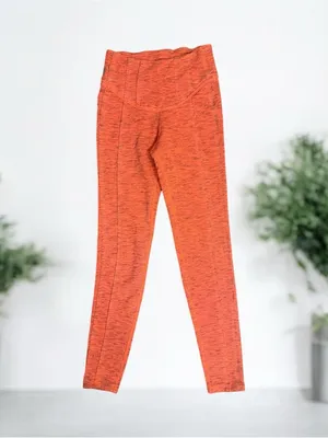 Free People Movement NWT Papaya Punch Orange High Rise Active Hybrid Legging XS thumbnail 4