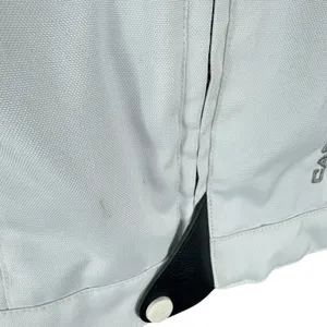 Castle Streetwear White Gray Full Zip‎ Lined Mock Neck Motorcycle Jacket Size 10 thumbnail 5