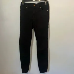 Good American Midrise Black Non Ripped Skinny Jeans Size 2/26 #785 thumbnail 4