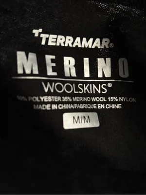 NWT women's Terramar Merino wool Woolskins black legging size medium thumbnail 5