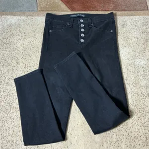Veronica Beard Crystal Button High Rise Skinny Jeans Womens 26 Black Coal Glam thumbnail 6