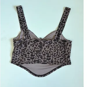 Brit‎ The Label Leopard Print Corset Top Midi Skirt 2 Piece Set Brown M thumbnail 4