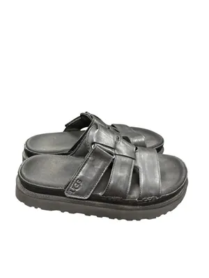 Ugg Golderstar 1154652 wms black leather platform slides sandals sz 9 SKU 10-710 thumbnail 12