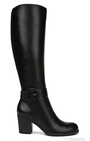 SOUL Naturalizer Black‎ Wide Calf Chunky Heel Boot Knee High Size 6.5 New thumbnail 1