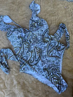 Joan. Vass Ruffle Paisley One-Piece Swimsuit racerback S thumbnail 2