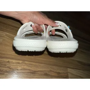 Crocs‎ Classic Unisex White Sandals Women's 8 Men's 6 Flower Multicolor thumbnail 4