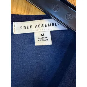 Free Assembly Women's Navy Sleeveless Jumpsuit Tie Waist Pockets Size Medium (66 thumbnail 5