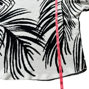 Zebra Print Sweater Scoop Neck Large 3/4 Batwing Sleeve Lightweight Rounded‎ Hem thumbnail 8