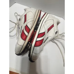 Y2K Reebok Classic Leather White Red Union Jack Sneakers W8 M6 RB 503 PYE thumbnail 4