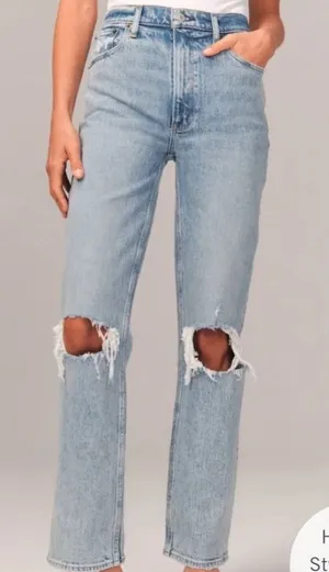Abercrombie 90s Straight Jeans Ultra High Rise Jeans Size 28 Blue thumbnail 1