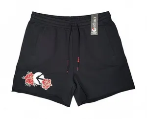 Ethika Women's Raw Edge Shogun Sweat Shorts Black Floral Logo, Size S,‎ NWT thumbnail 1