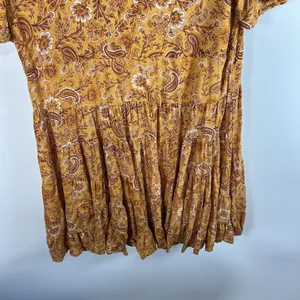 PATRONS OF PEACE‎ Bohemian Tiered Mini Dress Paisley Floral Small Fall boho thumbnail 3