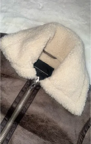 French Connection Vegan Shearling Zip Up Jacket thumbnail 4