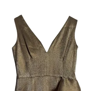 Black Halo Gold Hendricks Sleeveless V-Neck Metallic Cocktail Evening Gown 8 thumbnail 7