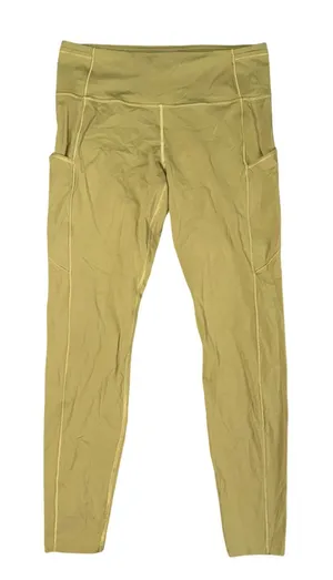 Lululemon Fast and Free Tight Women 10‎ Chartreuse Excellent Pockets Nulux 25in thumbnail 1