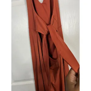 Patagonia Halter Dress Women Rust Orange Tie Back - Large thumbnail 2