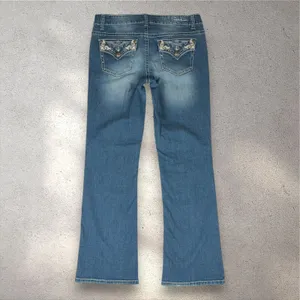 Y2K Royal Premium Bootcut Jeans Women's 10 Rhinestone Embroidered Flap Pockets thumbnail 3
